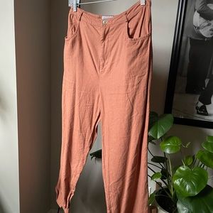 Hugh Rise Linen Trousers